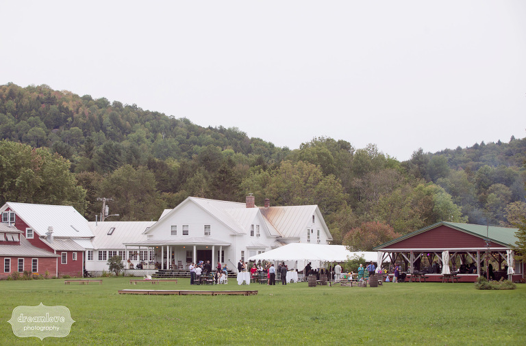 Fall wedding reception at the Lareau Farm Inn, Waitsfield, Vermont. 