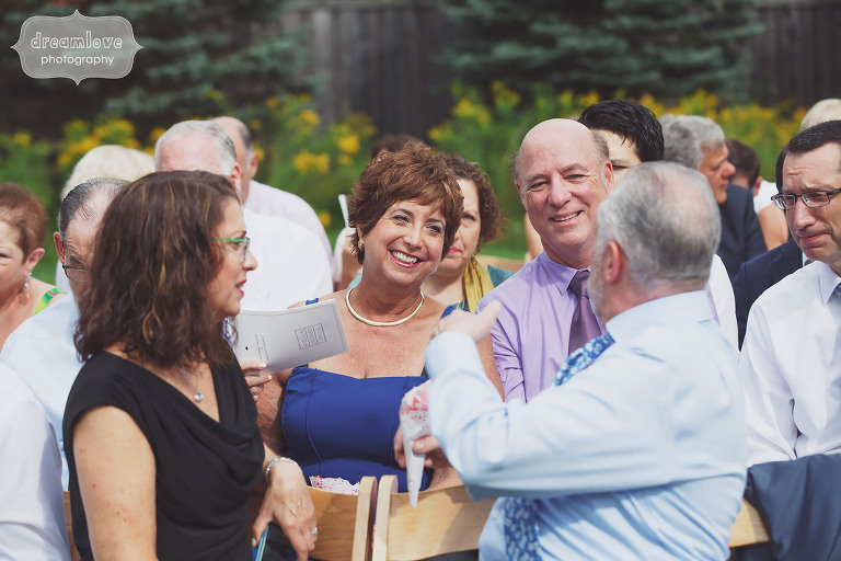 Candid photos of wedding guests at this Topnotch Resort in Stowe, VT.