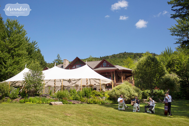 Tented mini wedding at Stowe Meadows in VT.