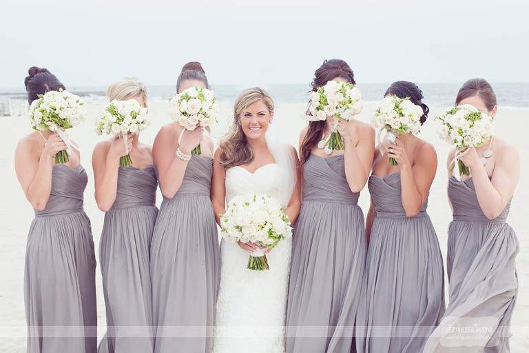 Bridesmaids on the beach at the Wychmere. 