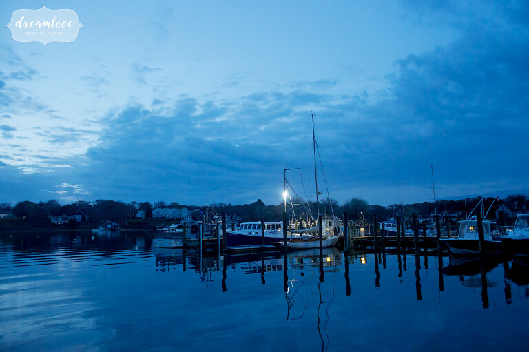 Boat marina view from the Wychmere venue on Cape Cod.