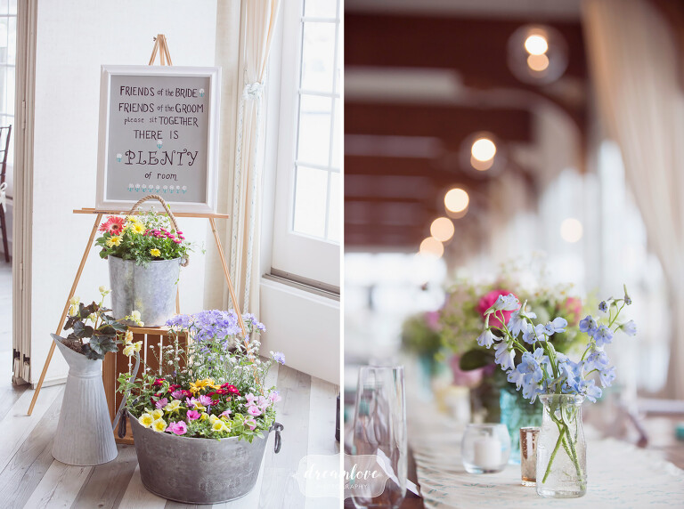 Rustic decor ideas for this beach wedding at the Wychmere on Cape Cod.