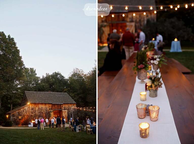 This is a great outdoor rehearsal dinner location with a barn on the North Shore.