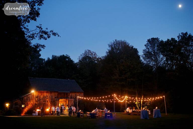 This magical barn venue is the perfect place for a relaxed wedding rehearsal dinner on the North Shore.