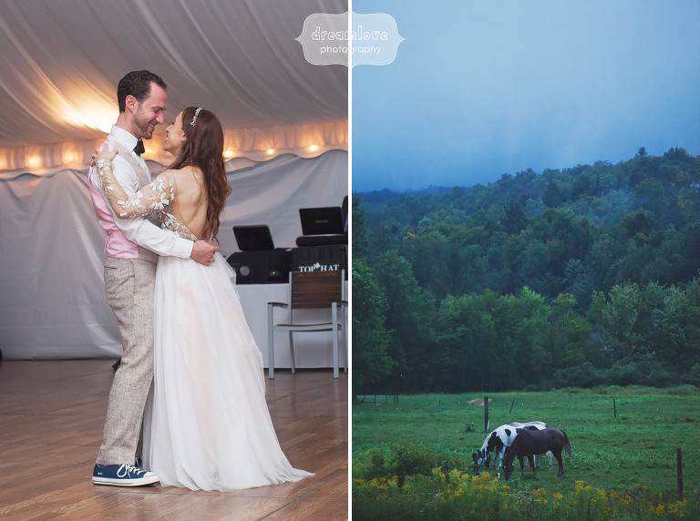 Nature style wedding photos of scenic landscape at the Topnotch Resort in Stowe, VT.