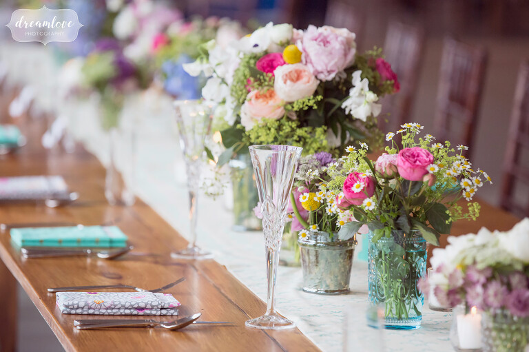 Antique details at this colorful wedding on the coast of MA.