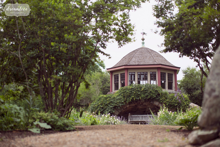The tea house at the Moraine Farm garden.