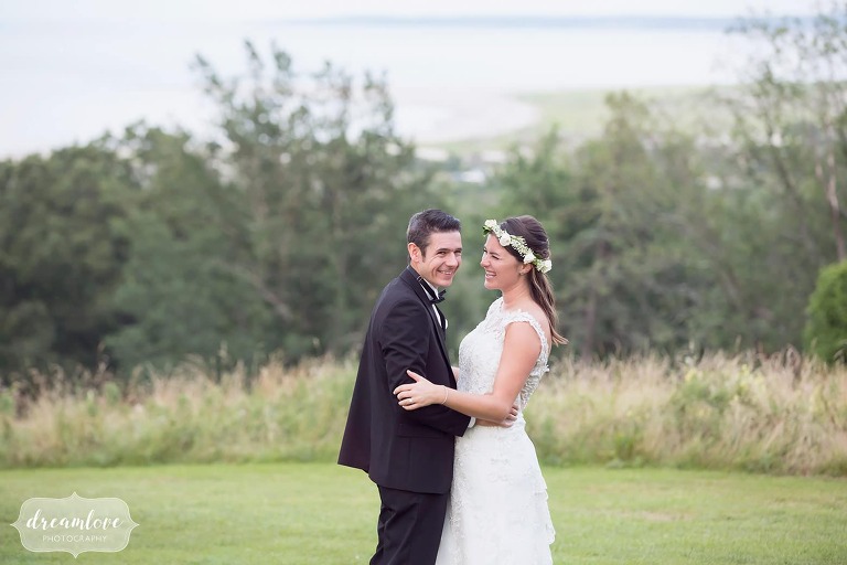 Happy wedding photography of this bride and groom at the Crane Estate in MA.