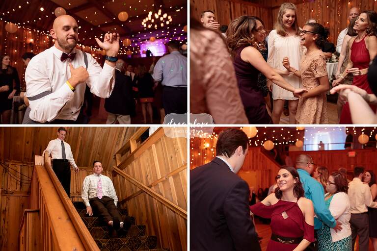 Rustic wedding reception dancing at this lakeside wedding venue in CT.