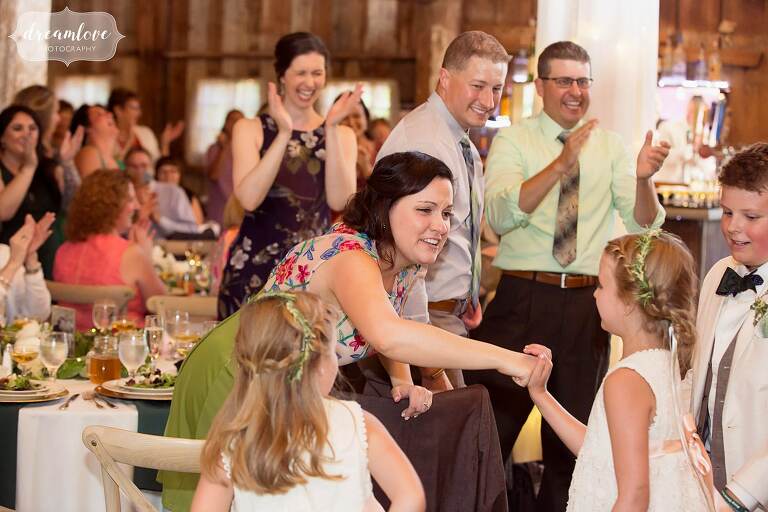Bishop Farm barn wedding reception.
