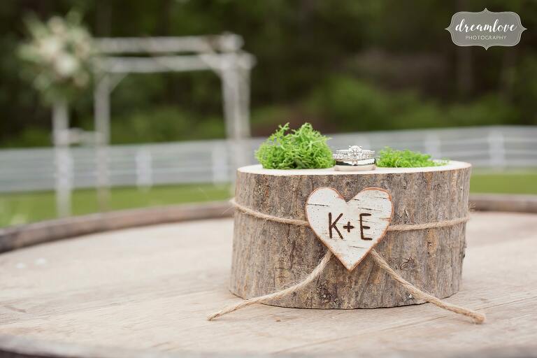 Rustic ring box for Hudson Valley wedding.