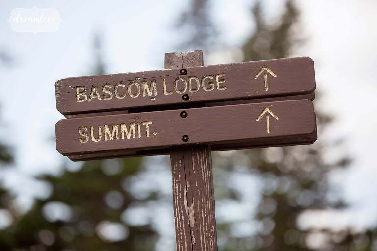 Bascom Lodge trail sign.