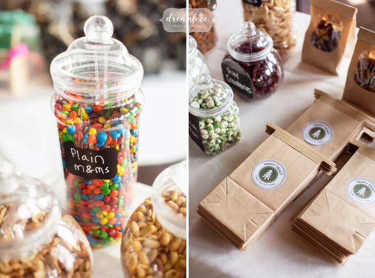 Make your own trail mix table at this western Mass wedding.