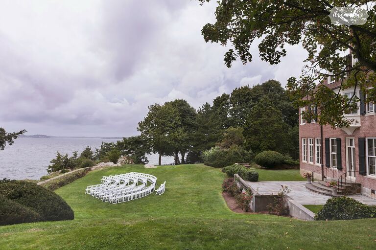 The outdoor ceremony space at Misselwood overlooking the ocean.