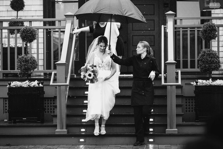Rainy wedding at the Stevens Estate in MA.